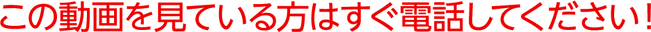 この動画を見ている方はすぐ電話してください!